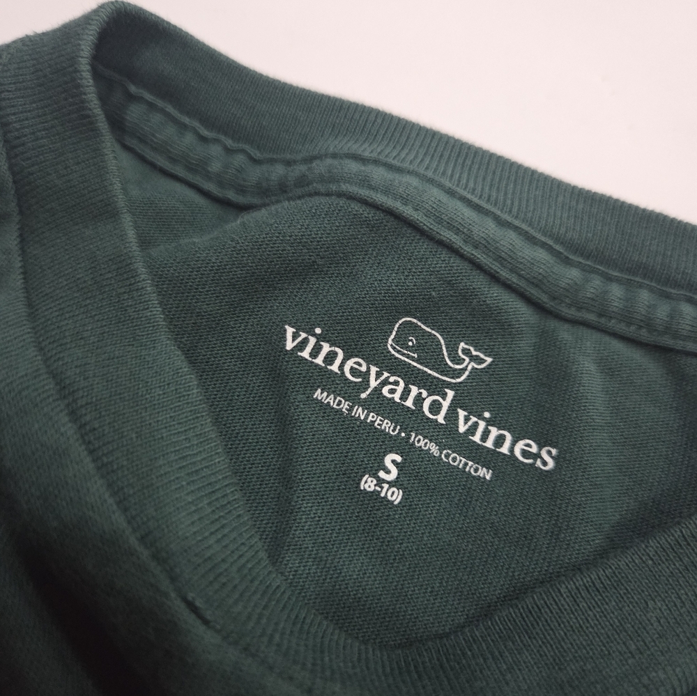 Vineyard Vines Green Long Sleeve Shirt Happy Holidays Sz.S(8-10) - Picture 8 of 9